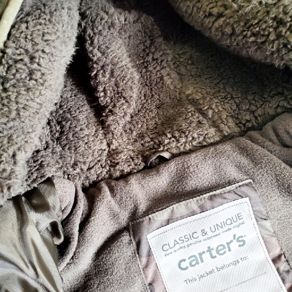 Carter's boys camoflauge puffer jacket with faux fur hood Size 2T - Picture 6 of 13